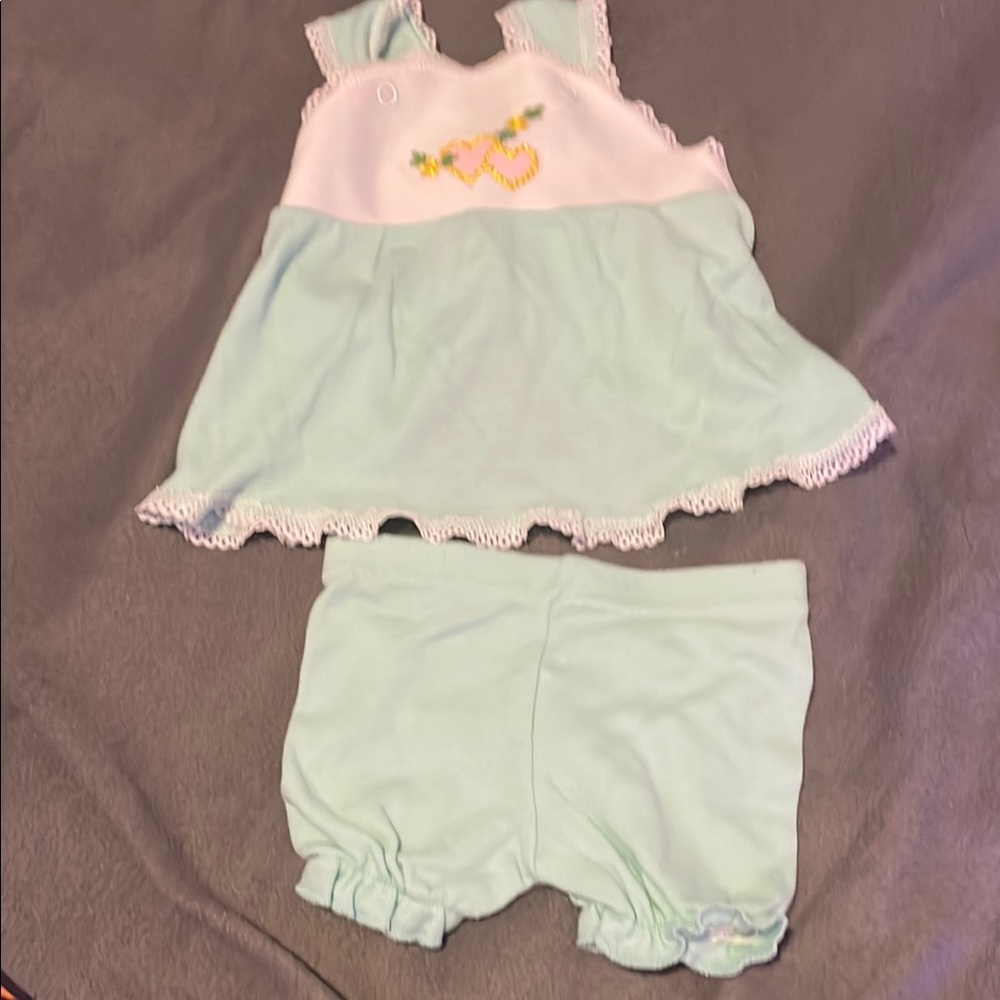 Vintage Mint Green Kids Dress Set